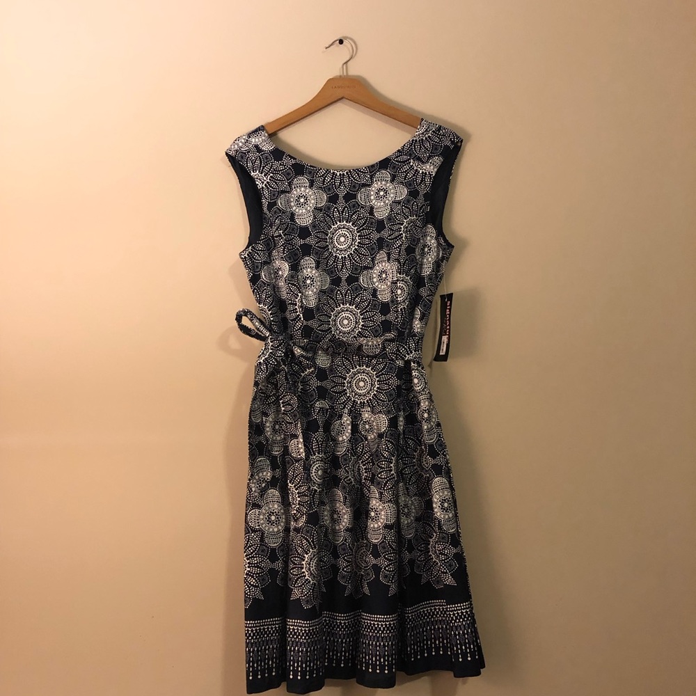 Blue and white summer dress